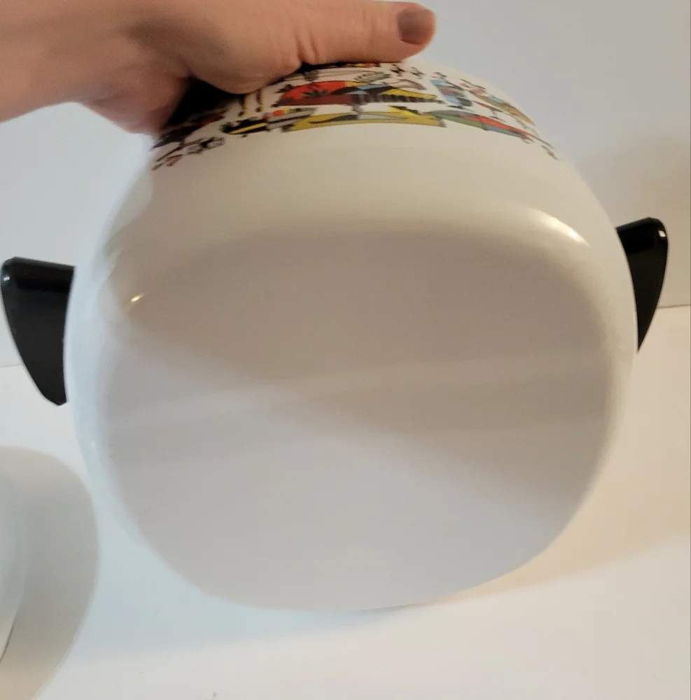 Vintage white enameled